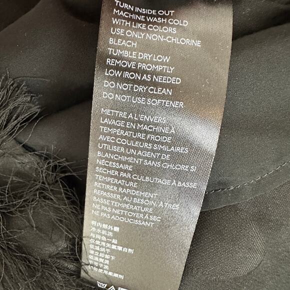 Anthropologie Roxie Textured Fringe Mini Dress Black Party Cocktail US 8 NWT - Picture 12 of 12